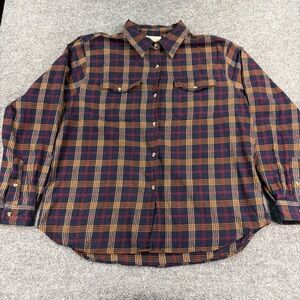 FADED GLORY Flannel Shirt Women’s Plaid Button Up Size XL Cotton